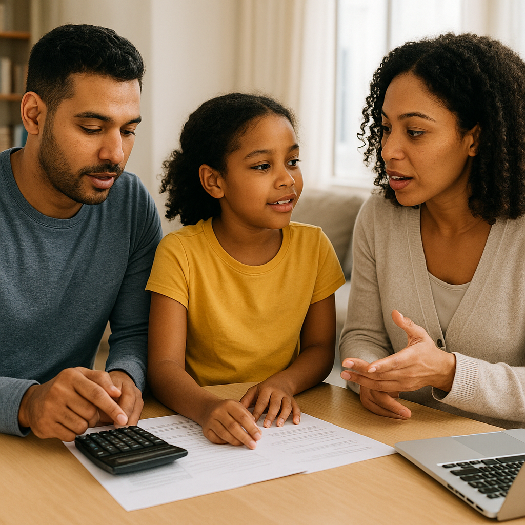 Painel financeiro com gráficos para educação financeira familiar